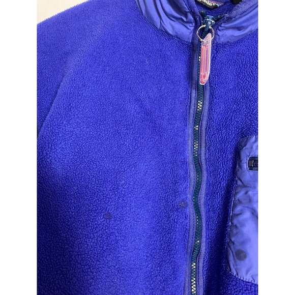 VINTAGE Patagonia Fleece Blue Made in USA Men's Large Distressed READ - Picture 12 of 16
